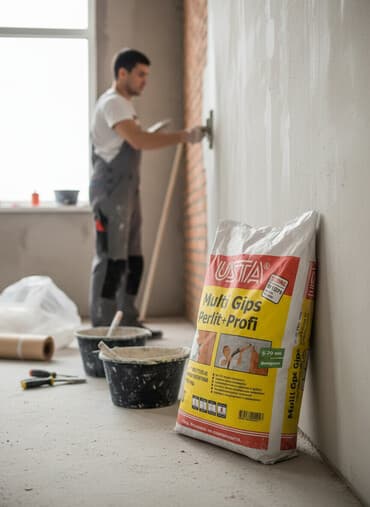 профил для гипсакартон: Штукатурка USTA, Гипсовая, Машинного нанесения, Для стены — 1