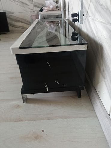 сломанный телевизор: Тумба и подставка для телевизора, Б/у, Напольная, ЛДСП, Самовывоз, цвет - Черный — 4