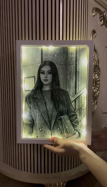 Светящаяся портретная картина по фото - Индивидуальный портрет по