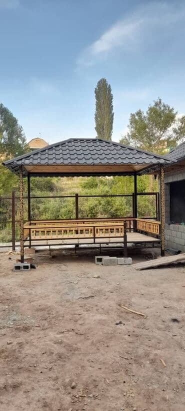 качели большие: Тапчан 2 x 2 x 2 м, Металл — 25