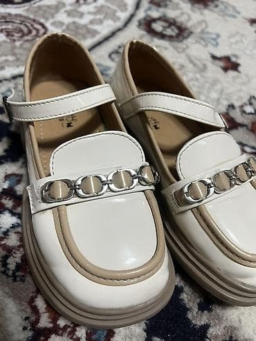 обувь зимние: Лоферы для девочки Fashion Shoes - Цвет: молочный/айвори с бежевой — 4