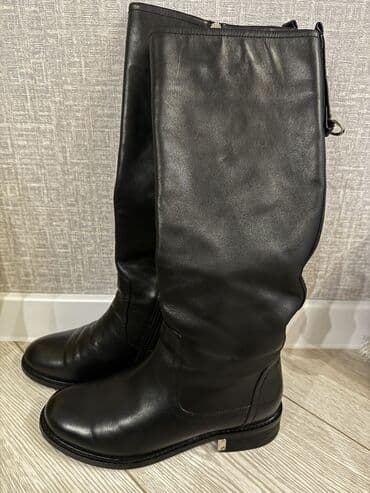 обувь для работы: Женские кожаные сапоги BASCONI - Цвет: черный, матовая гладкая кожа - — 5