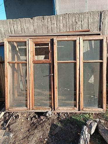 Эшиктер жана комплектөөчүлөр: Продаю окны ширина 2м.высота1.5м. -6шт., ширина 1.49м . высота — 1