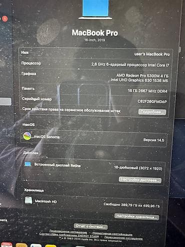 true: MacBook Pro 16" (серебристый) - Экран 16 дюймов Retina с тонкими — 5