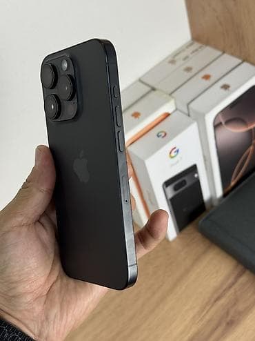 iphone 14 pri: IPhone 15 Pro, Б/у, 256 ГБ, Black Titanium, Защитное стекло, Чехол, 86 % — 4
