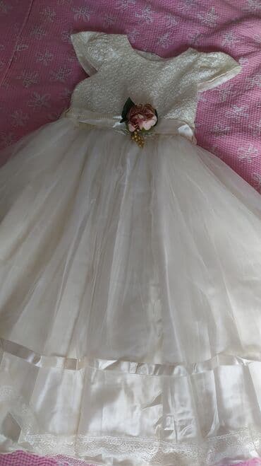 платье дордой: Детское платье, цвет - Белый, Новый — 1