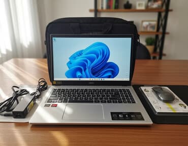 микрофон для компьютера: Ноутбук, Acer, 8 ГБ ОЗУ, AMD Ryzen 5, 15.6 ", Б/у, Для работы, учебы, память SSD — 1