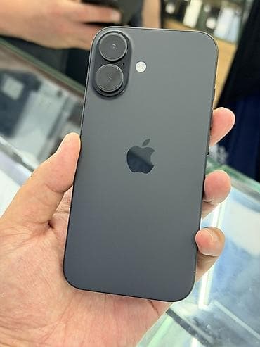 iphone kg: IPhone 16, Б/у, 128 ГБ, Черный, Защитное стекло, Чехол, 92 % — 2