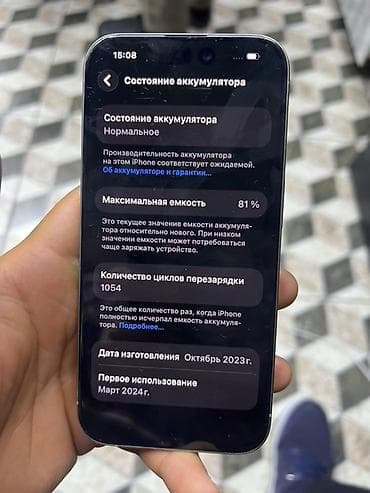 IPhone 15 Pro, 128 ГБ, Natural Titanium, 81 %