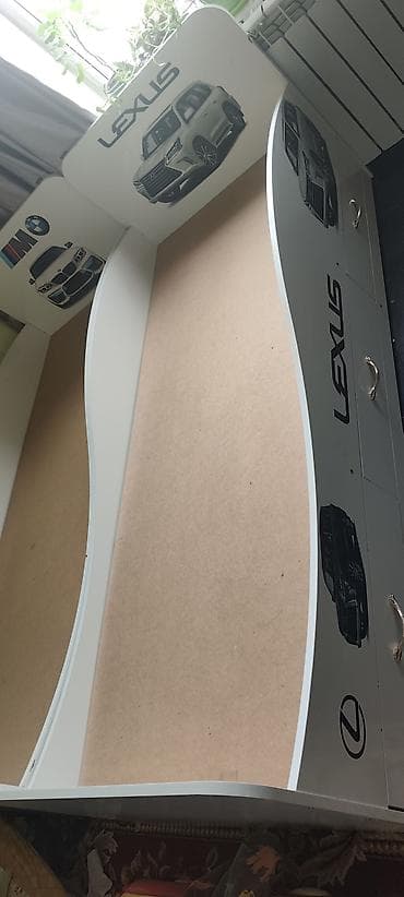 детский кроват машина: Кровать-машинка, Новый, ЛДСП — 3