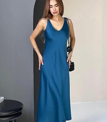 энн сай: Күнүмдүк көйнөк, Made in KG, Узун модель, Жибек, M — 2