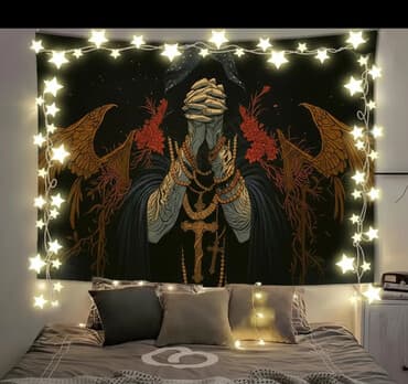 вайенний форма: Настенный гобелен с авторским принтом в темной готической эстетике. На — 1