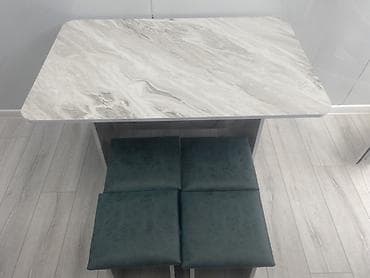 матрасы буу: Ашкана үстөлү жана отургуч, түсү - Боз — 1