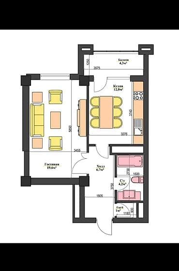 Квартиры: 1 комната, 48 м², Элитка, 4 этаж, Готовая ПСО (под самоотделку) — 4