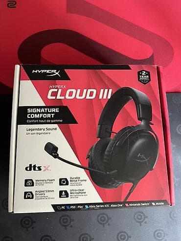 Зымдуу гарнитуралар, HyperX, Колдонулган, түсү - Кара