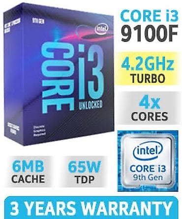 Процессор для ПК, Новый, Intel Core i3, 4 ядер
