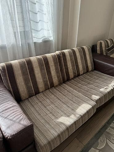 обивка: Комплект мягкой мебели, Б/у, Самовывоз, цвет - Коричневый — 5