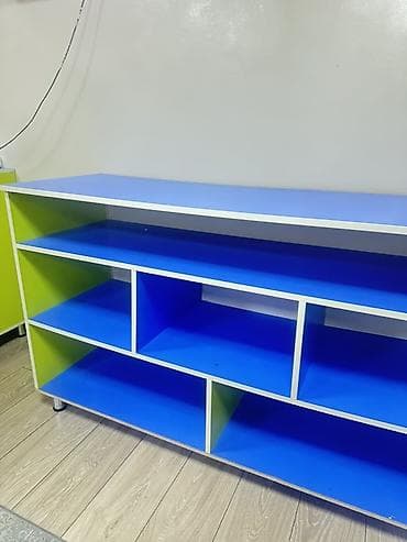 саунд бар: Тумба и подставка для телевизора, Напольная, ЛДСП, цвет - Синий — 6