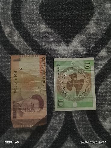 тыйын сатам: Коллекционные банкноты Кыргызстана (2 шт.) - 1 сом: портрет — 1