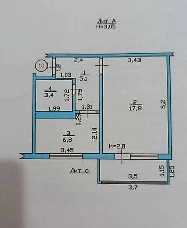 квартира район джал: 1 комната, 34 м², 105 серия, 2 этаж, Евроремонт — 7
