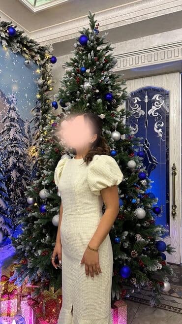 платья из ангоры больших размеров: Вечернее платье, Длинная модель, Твид, С рукавами, M — 2