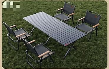 coffee table: Складной туристический комплект: стол + 4 кресла размер — 1