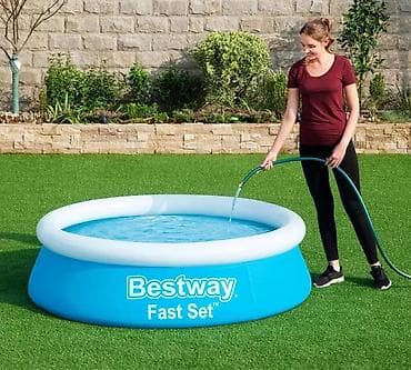 Бассейны: Надувной каркасно-надувной бассейн Bestway Fast Set - Круглая форма — 1