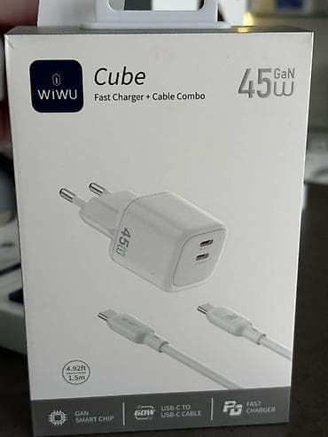 часы fenix 7x: WiWU Cube GaN 45W — комплект быстрой зарядки с кабелем - Мощность: 45 — 1