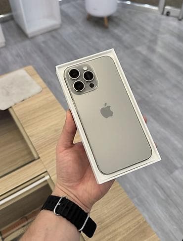 IPhone 15 Pro Max, Новый, 512 ГБ, Natural Titanium, Защитное стекло, Чехол, Коробка, 88 %