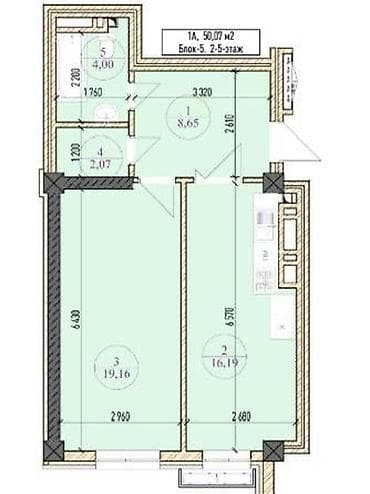 Квартиры: 2 комнаты, 49 м², Элитка, Асанбай мкр Элитка, 13 этаж — 1