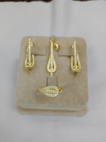 эксклюзивные свадебные пригласительные: Набор украшений, Проба 925, Женские, Новый — 3