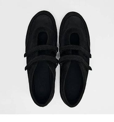 Новые Черные женские балетки Mary Jane с двумя ремешками - Силуэт — 3