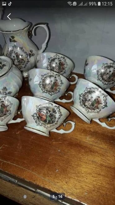 столовый сервиз мадонна: "мадонна " кофейный фарфоровый сервиз перламутр. Сервантное — 5