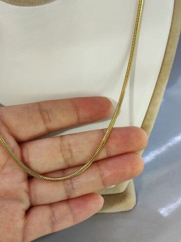 свадебное платье для высокой невесты: Серебряная Цепочка Змейка Серебро напыление жёлтое золото 925 пробы — 4