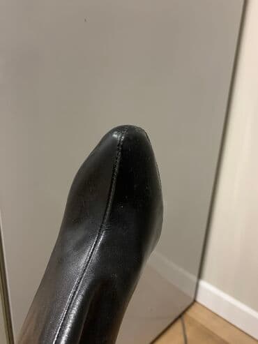 обувь для дома: Кожаные сапоги деми 39 размер, высота: ниже колена — 5