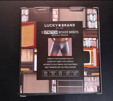 трикотажная: LUCKY BRAND. Комплект из 3 трусов-боксеров стрейч.Эластичный контурный — 3