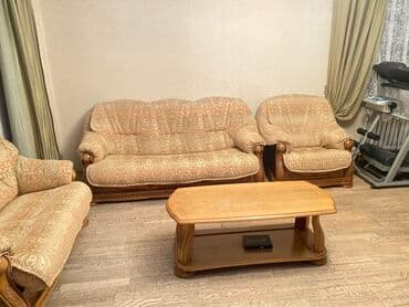 садовая мебель беларусь: Зал үчүн гарнитур, Колдонулган, Диван, Өзү алып кетүү, түсү - Саргыч боз — 1