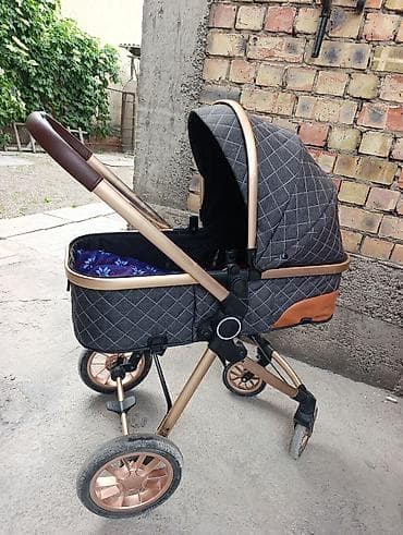 коляска gold baby прогулочная: Коляска, Другой бренд, цвет - Золотой, Б/у — 2