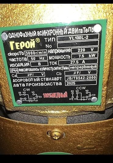 двигатель 220 вольт: Электродвигатель, Однофазные, Мощность: 7,5 кВт, Обороты: 3000 об/мин — 2