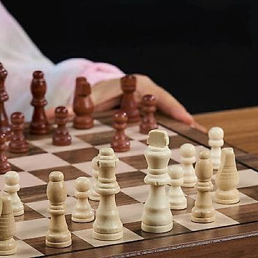 Спорт и хобби: Деревянные шахматы🧠♟️ -В комплекте все 32 фигуры Размеры: -39х39см - — 2