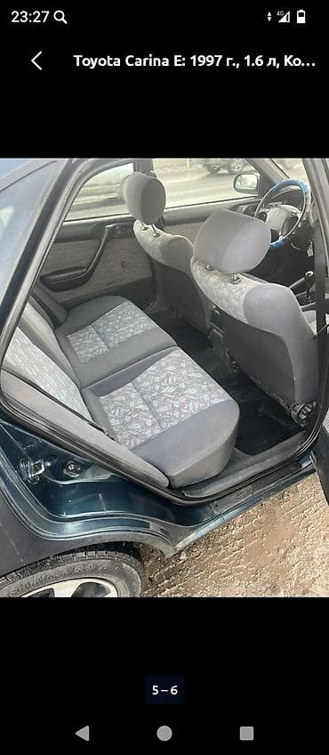 Транспорт: Toyota Carina E: 1997 г., 1.6 л, Кол менен иштөөчү, Бензин, Седан — 4