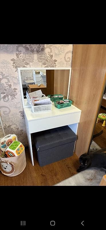 туалетный столик с зеркалом маленький: Туалетный столик, Новый, С зеркалом, цвет - Белый, ЛДСП — 6