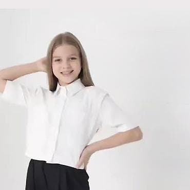 Топы и рубашки: Школьная форма, цвет - Белый, Новый — 2