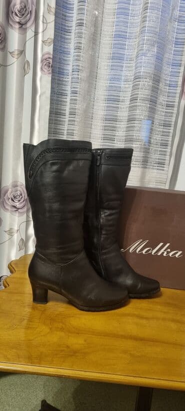 удобный обувь: Сапоги натуральная кожа, натуральный мех, удобная колодка, на широкую — 3