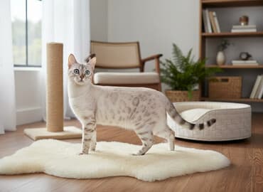 Продаётся бенгальская кошка. Красивый снежный окрас, яркие голубые