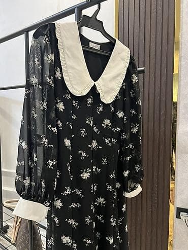 платье шифон: Повседневное платье, Длинная модель, Полиэстер, XS — 2