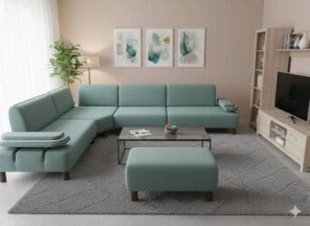 набор рисования: Угловой диван, C подушками — 9