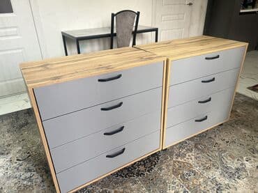 Комод для одежды, Новый, Без зеркала, Другой материал, цвет - Серый