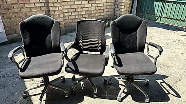 study table: Комплект офисной мебели, Б/у, Кресло, ДСП, Самовывоз, цвет - Серый — 4
