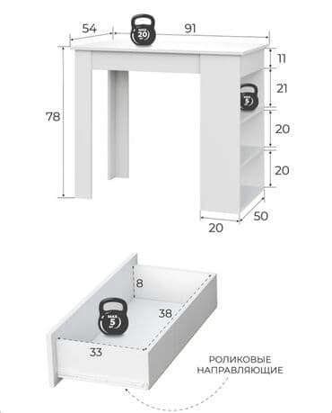 стол кухонный белый: Продаю стол куханный, отличное качество Обеденный Барная стойка Для — 3